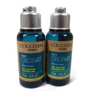 L'Occitane Homme Cap Cedrat Men's Shower gel 75ML X 2 NEW